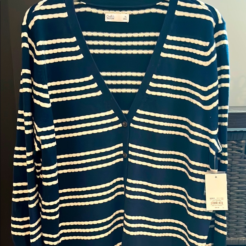 Classic Striped Sweater - Navy and White